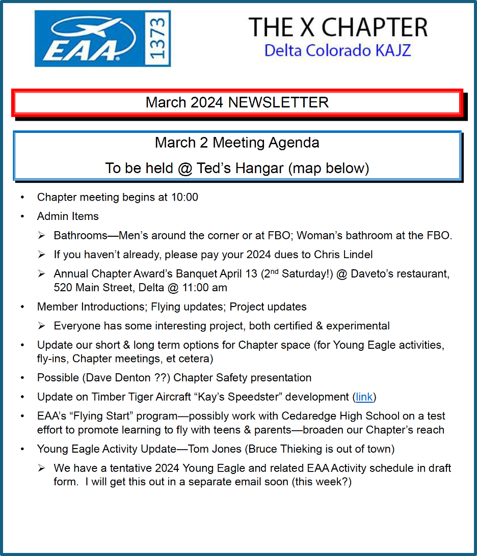 EAA1373 Newsletter - March 2024